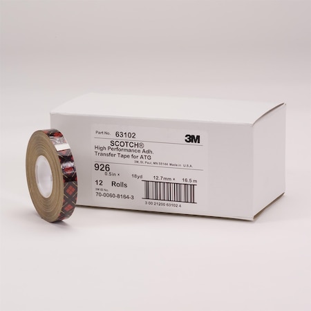 3M Atg Adhesive Transfer Tape 926 Clear, 0.75"X 36Yd 5.0 Mil 21200-62736